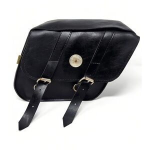 Willie & Max Compact Slant Saddlebag Faux Leather Biker Cruisers Utility Bag